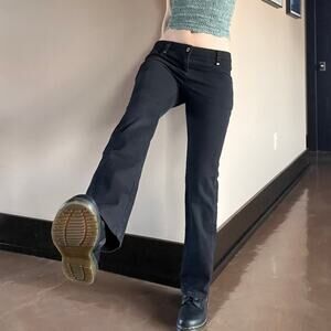 Lip Service Black Pants Vintage Y2K 90s Low Rise Skinny Jeans Mall Goth Punk